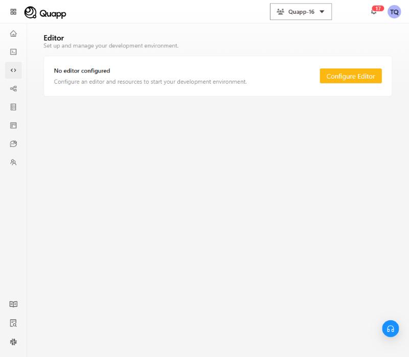 The Editor page with no editor configured