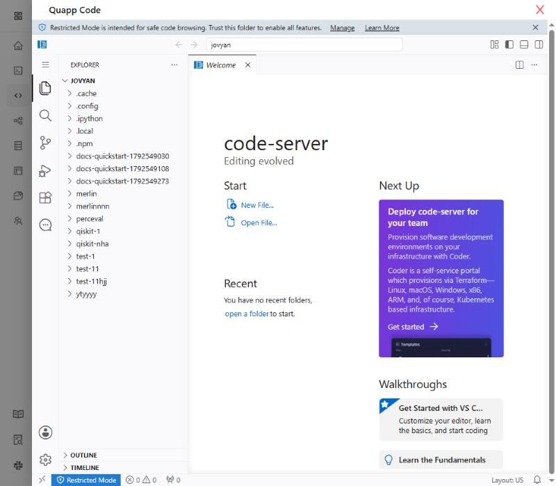 Quapp Code in the Editor