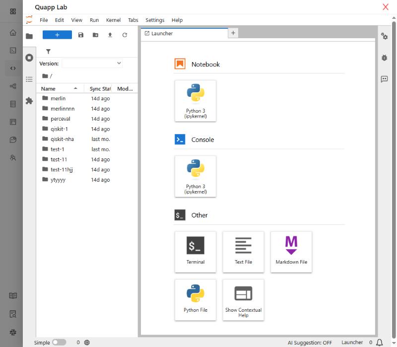 Quapp Lab in the Editor