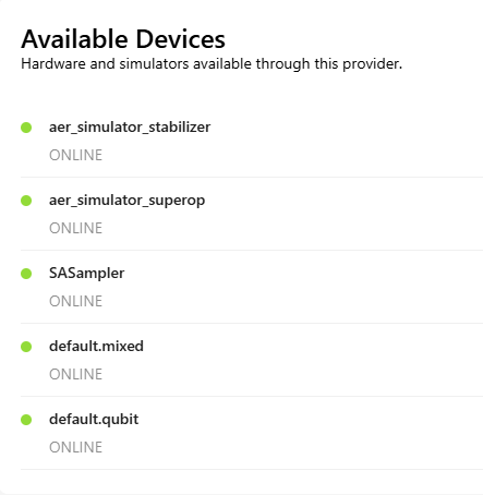 available devices
