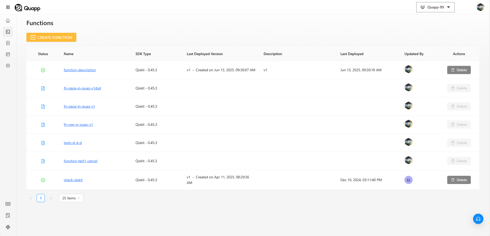 Selecting a Function