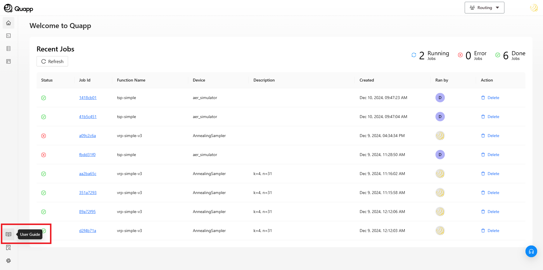 Accessing the User Guide