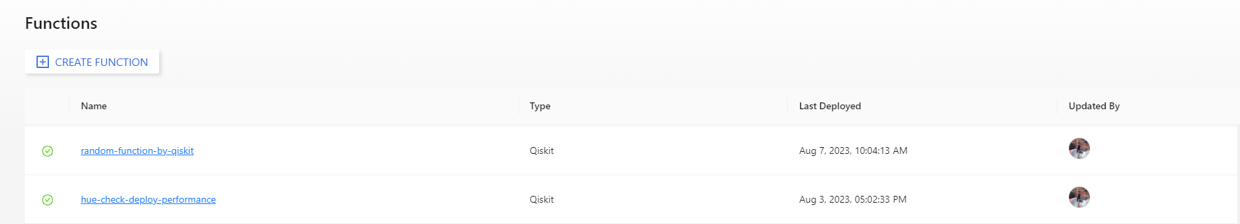 functions screen
