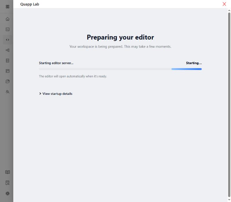 The Preparing your editor screen