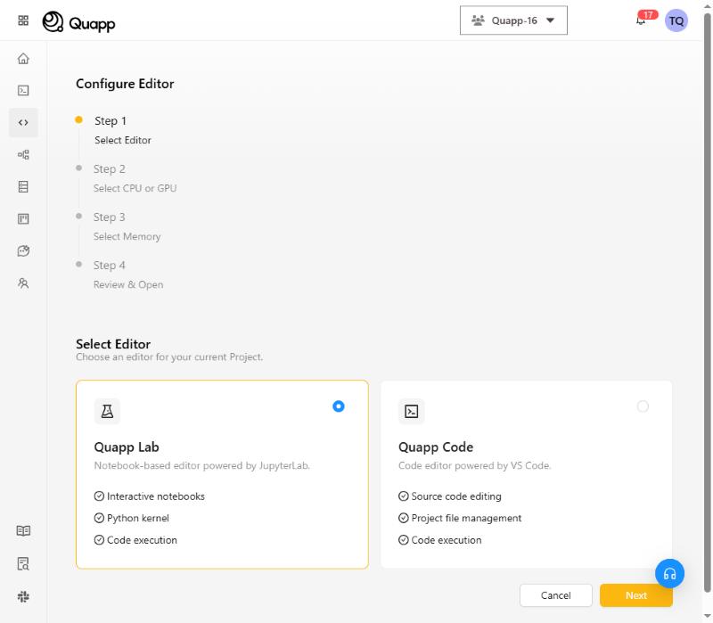 Step 1: Select Editor