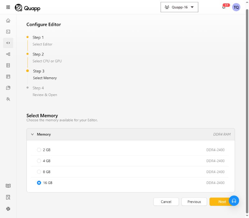 Step 3: Select Memory