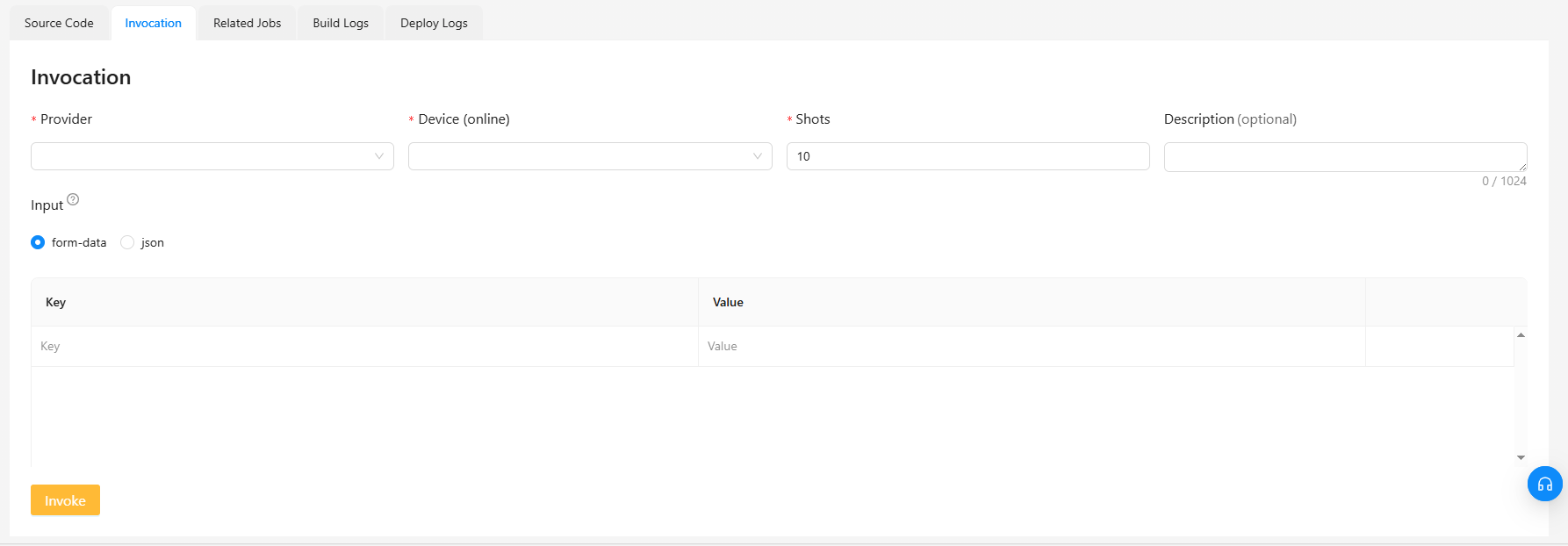 Invocation Configuration