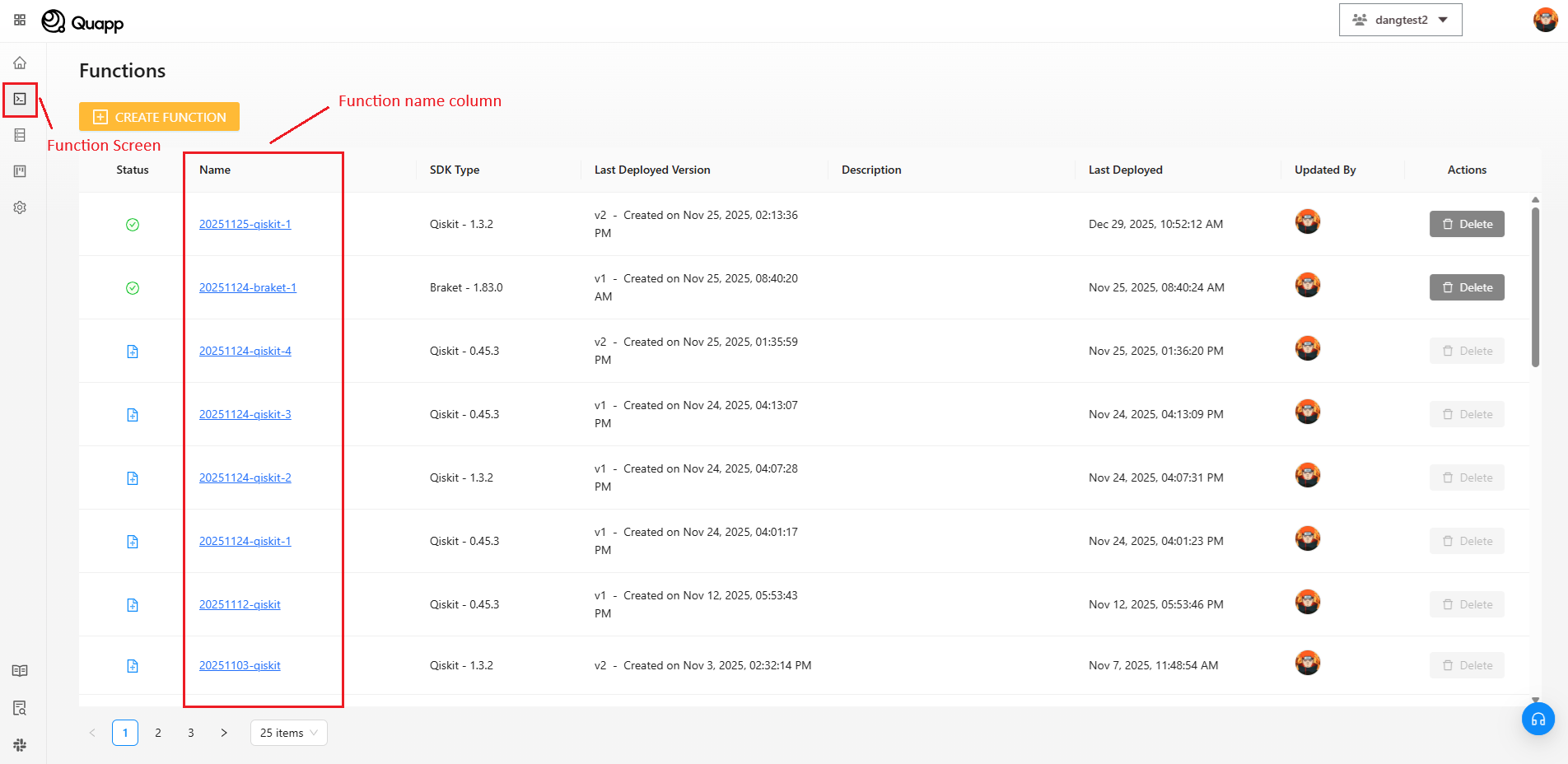How to get functionName